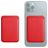 Mobigear Wallet Tarjetero - 3 tarjetas - Compatible con MagSafe - Rojo