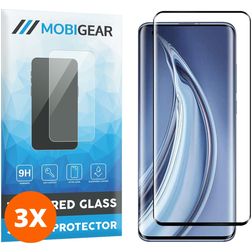 Mobigear Curved Xiaomi Mi 11 Vetro Protezione schermo - Compatibile con le cover - Nero (confezione da 3)