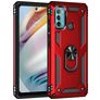 Mobigear Armor Ring Motorola Moto G60 Funda Plástico rígido Carcasa Antigolpes con anillo - Rojo