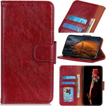 Mobigear Classy Motorola Moto E22 Funda tipo libro Cartera - Rojo