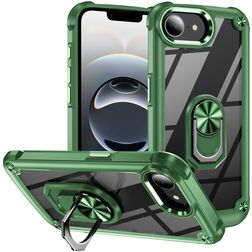 Mobigear Crystal Ring iPhone 17e Funda Plástico rígido Carcasa con anillo - Verde