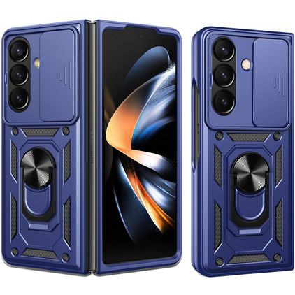 Mobigear Armor Ring Cam Slide Samsung Galaxy Z Fold 8 Ultra Hardcase Back cover Antiurto con anello e copriobiettivo scorrevole - Blu