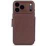 Decoded Detachable Wallet iPhone 17 Pro MagSafe Cover Ægte læder Aftageligt 2-i-1-pungetui med Seddelrum - Chocolate Brown