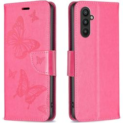 Mobigear Butterfly Samsung Galaxy A24 Lompakkokotelo + Setelitasku - Magenta