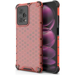 Mobigear Honeycomb POCO X5 Pro Fodral Hårdplast Skal Stötsäkert - Röd
