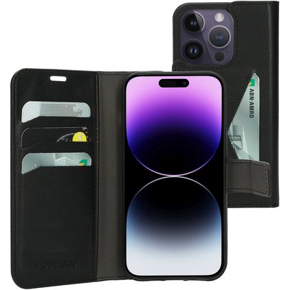 Mobiparts Classic Wallet iPhone 14 Pro Pungetui med Seddelrum - Sort