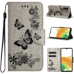 Mobigear Butterfly Samsung Galaxy A35 Knížkové pouzdro Peněženka - Šedá