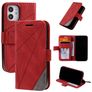 Mobigear Rhombus iPhone 12 Mini Cover a libro portafoglio - Rosso