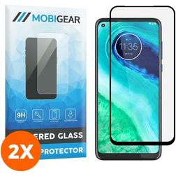 Mobigear Premium Motorola Moto G8 Panssarilasi Näytönsuoja - Suojakuoren kanssa yhteensopiva - Musta (2 kpl)