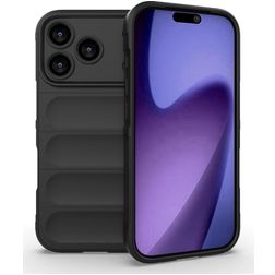 Mobigear Bumpy iPhone 17 Pro Flexibilní TPU Zadní kryt - Černá
