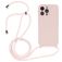 Mobigear Lanyard iPhone 14 Pro Silicone Case with lanyard - Sand Pink