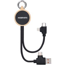 Mobiparts Multicable USB-A / USB-C to Apple Lightning / USB-C Cable 0.2 Meter - Black