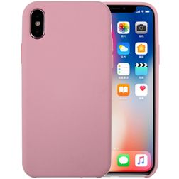 Mobigear Rubber Touch iPhone XS Silikon Zadní kryt - Růžová