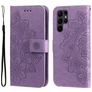 Mobigear Flowers Samsung Galaxy S23 Ultra Capa livro Carteira - Roxo