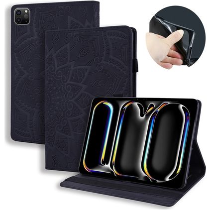 Mobigear Mandala iPad Pro 11 tuuman (2024) Lompakkokotelo - Musta