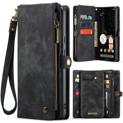 CaseMe 008 Google Pixel 9a Funda tipo libro 2 en 1 con carcasa extraíble Cartera - Negro