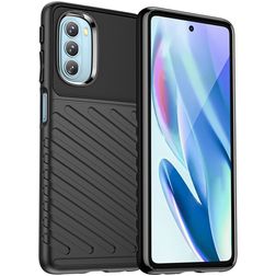 Mobigear Groove Motorola Moto G51 5G Fleksibel TPU Bagsidecover - Sort