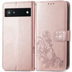Mobigear Clover Google Pixel 6a Wallet case - Rose Gold