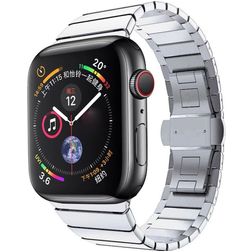 Mobigear Madrid Bracelete Aço inoxidável Fecho borboleta para Apple Watch - 42/41/40/38 mm - Prateado