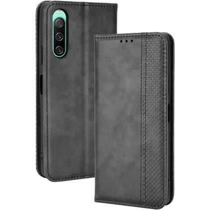 Mobigear Sensation Sony Xperia 10 IV Cover a libro portafoglio - Nero
