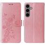 Mobigear Flowers Samsung Galaxy S24 FE Funda tipo libro Cartera - Oro rosa