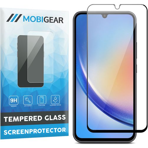 Mobigear Premium Samsung Galaxy A34 Vidro temperado Película de ecrã - Compatível com capas - Preto