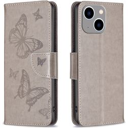 Mobigear Butterfly iPhone 15 Plus Wallet case - Grey