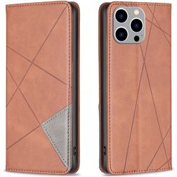 Mobigear Rhombus Slim iPhone 15 Pro Max Wallet case - Brown