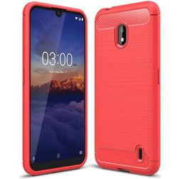 Mobigear Brushed Slim Nokia 2.2 Elastyczne TPU Etui plecki - Czerwony