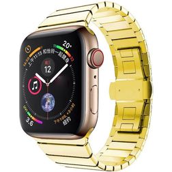 Mobigear Madrid Rustfrit stål Apple Watch Urrem Sommerfuglelås - 49/46/45/44 mm - Guld