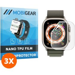 Mobigear Apple Watch Ultra - 49 mm Hydrogeeli-TPU Näytönsuoja - Suojakuoren kanssa yhteensopiva (3 kpl)