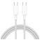 Mobigear 100W USB-C til USB-C Kabel 3 m - Hvid