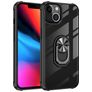Mobigear Crystal Ring iPhone 14 Pro Plástico rígido Capa traseira com anel - Transparente / Preto