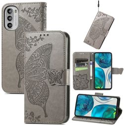 Mobigear Butterfly Motorola Moto G52 Etui z klapką typu portfel - Szary