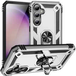 Mobigear Armor Ring Samsung Galaxy S23 FE Funda Plástico rígido Carcasa Antigolpes con anillo - Plateado