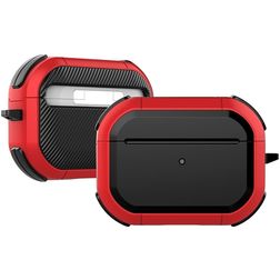 Mobigear Slim Armor Funda rígida antigolpes para Apple AirPods Pro 2 - Negro / Rojo