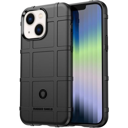 Mobigear Rugged Shield iPhone 14 TPU flexível Capa traseira Antichoque - Preto