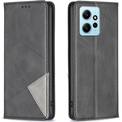 Mobigear Rhombus Slim Xiaomi Redmi Note 12 Wallet case - Black