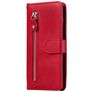 Mobigear Zipper Xiaomi Redmi Note 9 Pungetui med Seddelrum - Rød