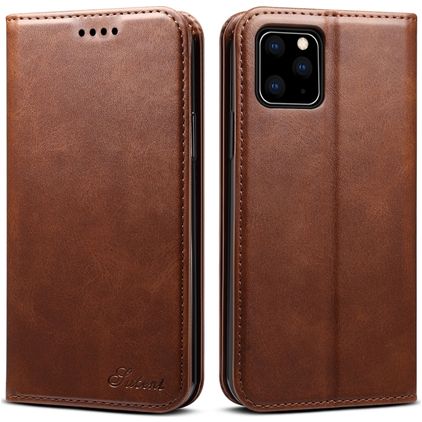 Suteni Art iPhone 11 Funda tipo libro Cartera - Marrón