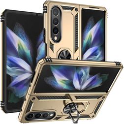 Mobigear Armor Ring Samsung Galaxy Z Fold 4 Funda Plástico rígido Carcasa Antigolpes con anillo - Dorado