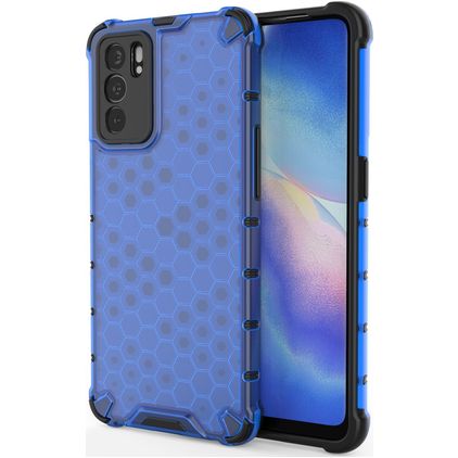 Mobigear Honeycomb OPPO Reno 6 5G Funda Plástico rígido Carcasa Antigolpes - Azul