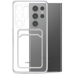 Mobilize Gelly Card Läpinäkyvä Samsung Galaxy S23 Ultra Joustava TPU Suojakuori + Korttitasku - Läpinäkyvä