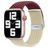 Mobigear Braided Dual Correa Nylon Cierre de clip para Apple Watch - 49/46/45/44 mm - Burdeos / Blanco estrella