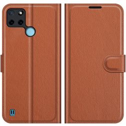 Mobigear Classic Realme C25Y Lompakkokotelo + Setelitasku - Ruskea