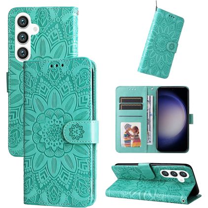 Mobigear Sunflower Samsung Galaxy S24 Plus Funda tipo libro Cartera - Verde
