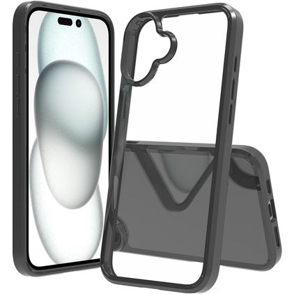 Mobigear Crystal iPhone 16 Plus Hårdt Bagsidecover - Sort