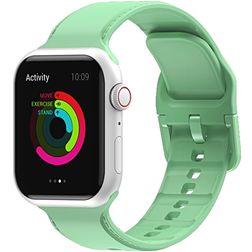 Mobigear Dashed Pasek Silikon do Apple Watch Sprzączka - 49/46/45/44 mm - Pastelowy zielony