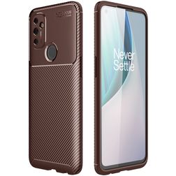 Mobigear Racing OnePlus Nord N100 Flexibilní TPU Zadní kryt - Hnědá