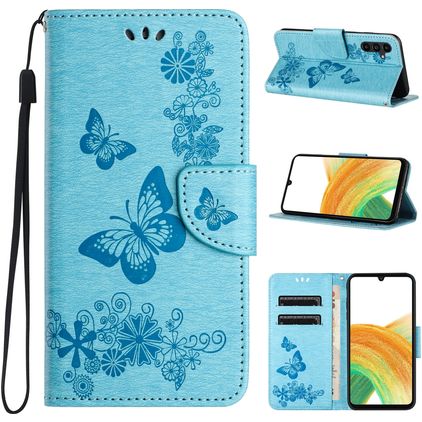 Mobigear Butterfly Samsung Galaxy A35 Wallet case - Blue